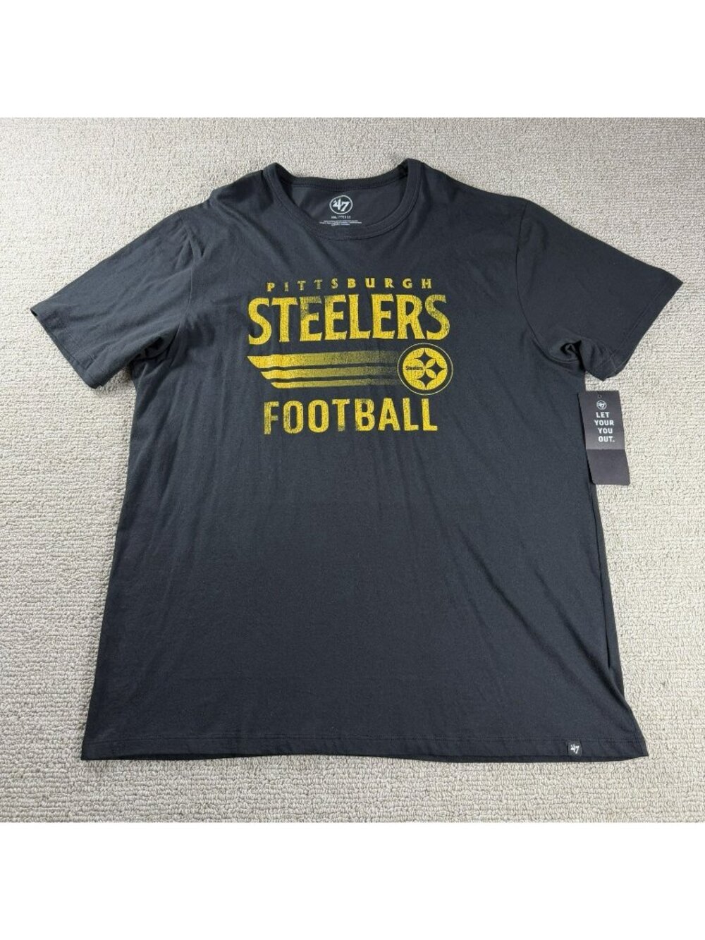 '47 Brand Pittsburgh Steelers Franklin Flint Rider T-Shirt Black Men’s Size XXL